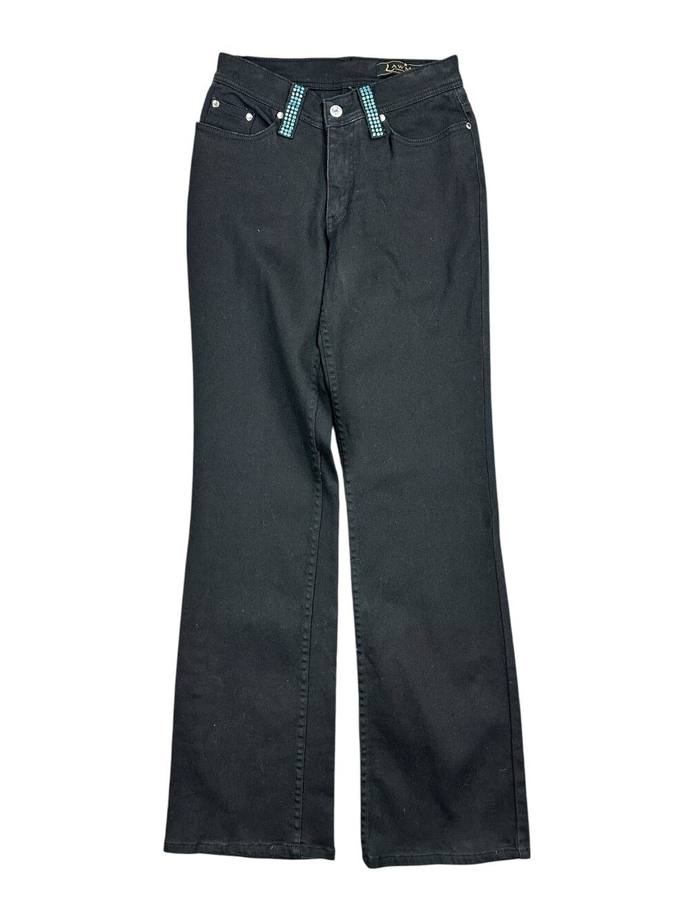 Lawman Western Blue Studded Boot Cut Jeans Black — Size 1